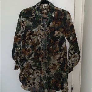 Camo Sheer Blouse